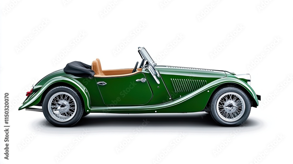 Obraz premium Ultra Photorealistic Car Showcasing Elegance in British Racing Green Under Studio Lighting
