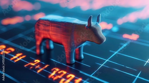 Digital model of an ETF portfolio with mutual fund integration, diversified structure, financial stability photo