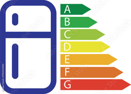 Refrigerator with energy efficiency classes. European Union energy label