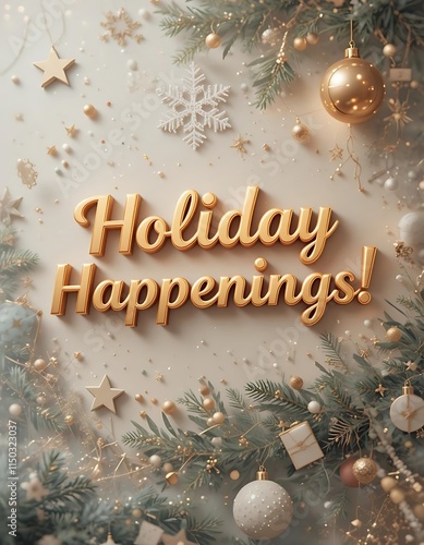 Holiday Happenings! - 3D Text with Festive Decor photo