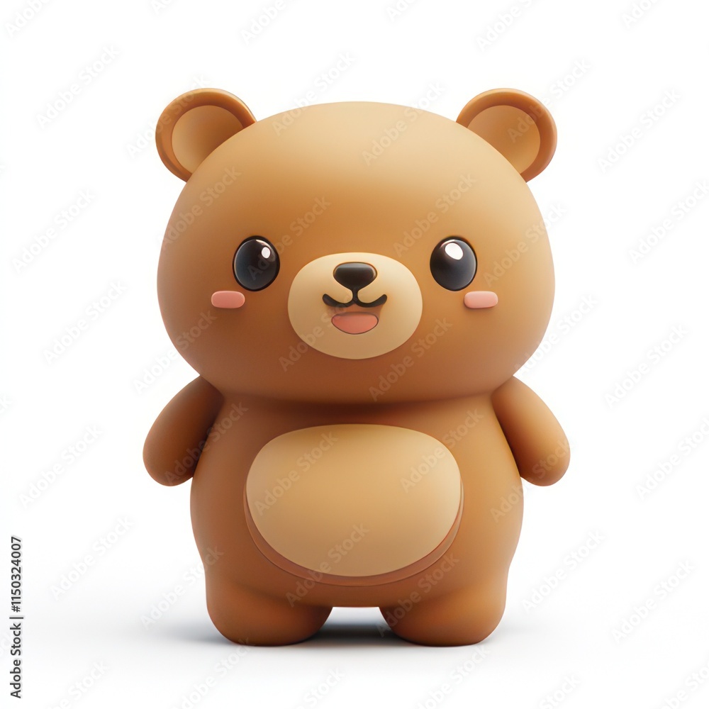 A cute, stylized bear character with a round body and cheerful expression. A cute, stylized bear character with a round body and cheerful expression.