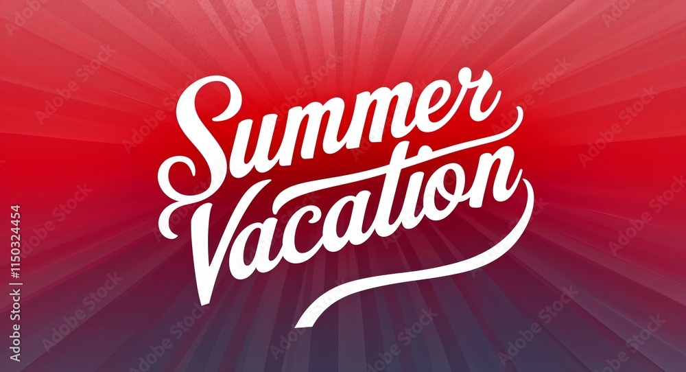 summer vacation white calligraphic lettering on red gradient luxury concept background summer vacation white calligraphic lettering on red gradient luxury concept background