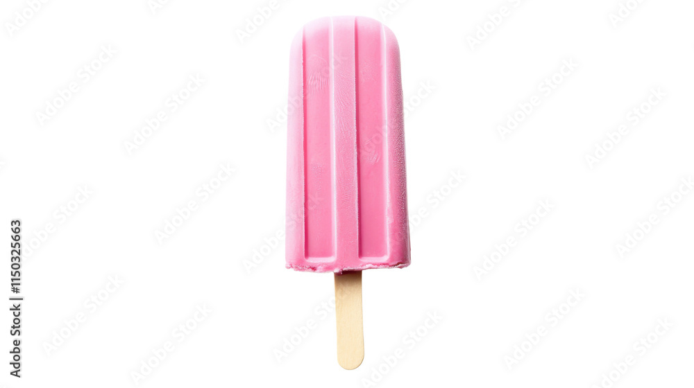 Pink ice cream on a stick, transparent background Pink ice cream on a stick, transparent background