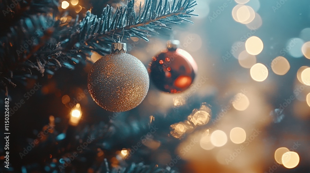Obraz premium Festive holiday decorations cozy living room photography warm atmosphere close-up view christmas cheer