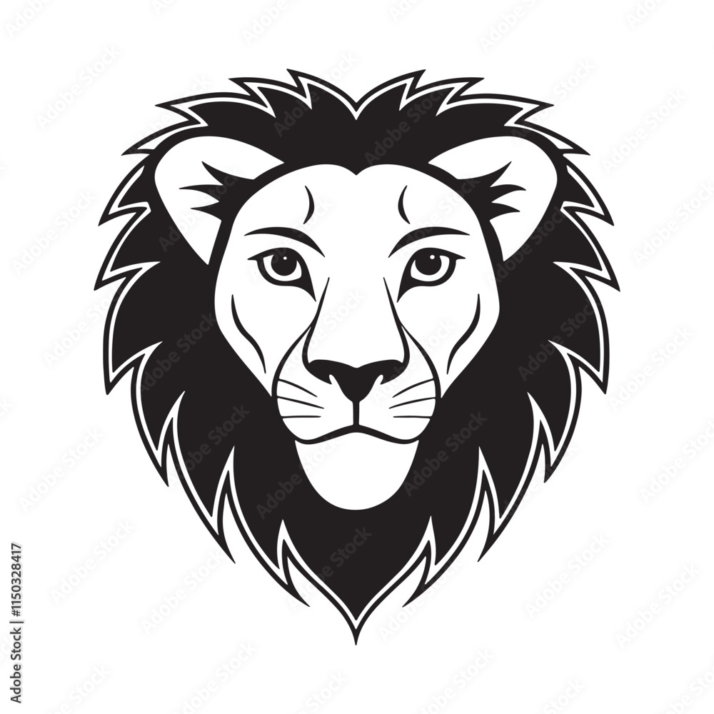 Fototapeta premium Lion Head Silhouette Logo design vector template, lion head icon