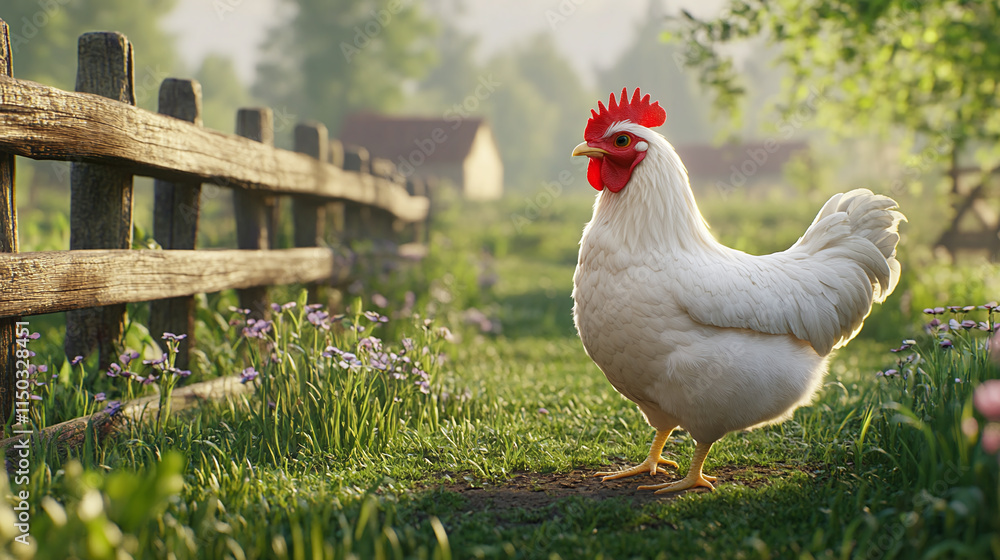 Fototapeta premium Chickens on the nest, Laying hens