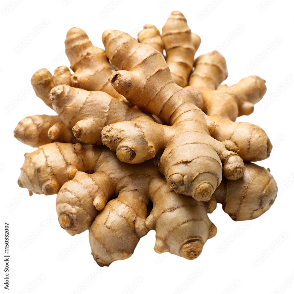 raw brown organic spicy ginger root on transparent background raw brown organic spicy ginger root on transparent background