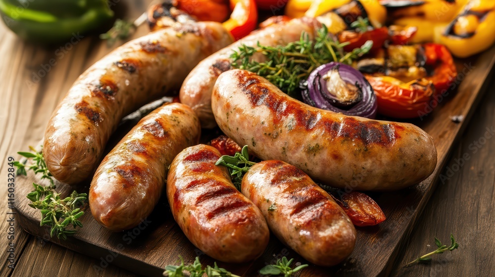 Grilled Sausages with Roasted Vegetables Grilled Sausages with Roasted Vegetables