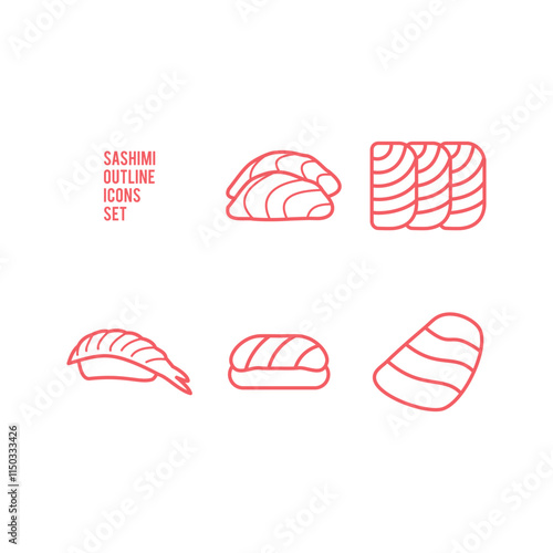 Sashimi icons set vector logo template design illustration.