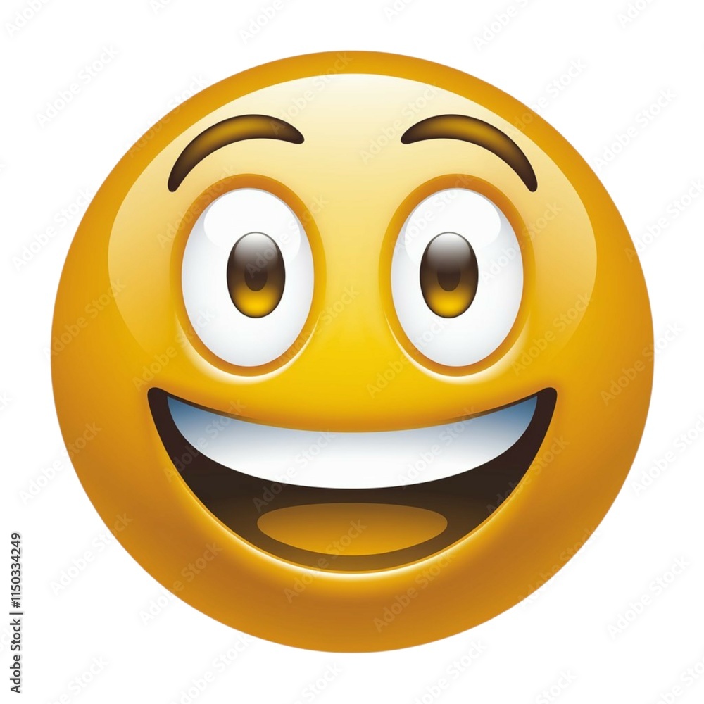 Cute and Hilarious Smiley Face Emoji on White Background Cute and Hilarious Smiley Face Emoji on White Background