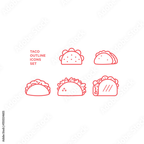 Taco icons set vector logo template design illustration.