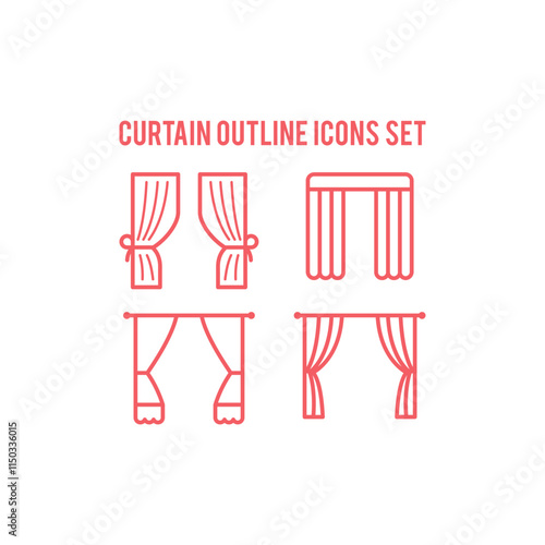 Curtain icons set vector logo template design illustration.