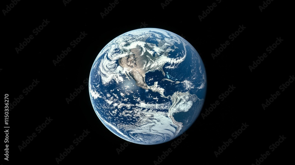 View of Earth From Space Showcasing Continents, Oceans, and Cloud Formations Captured in Stunning Detail During a Clear Day View of Earth From Space Showcasing Continents, Oceans, and Cloud Formations Captured in Stunning Detail During a Clear Day