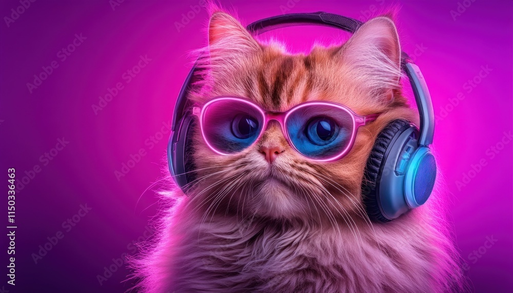 Dive into the vibrant world of feline coolness with this Artistic and quirky cat in bold sunglasses, exuding personality A captivating image showcases a fluffy cat sporting stylish pink sunglasses Dive into the vibrant world of feline coolness with this Artistic and quirky cat in bold sunglasses, exuding personality A captivating image showcases a fluffy cat sporting stylish pink sunglasses
