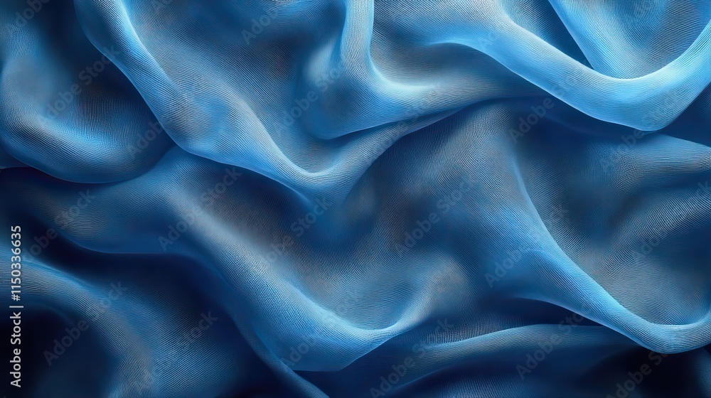 Obraz premium Abstract blue background with fabric for texture wallpaper or wave, artistic and creative design