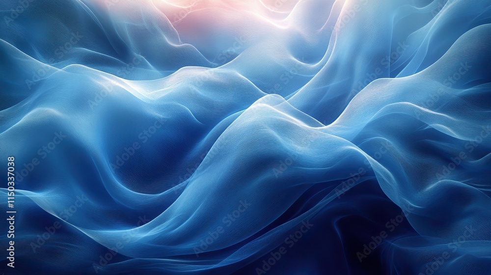 Fototapeta premium Abstract blue background with flowing swirl for texture wallpaper or wave, artistic and creative design