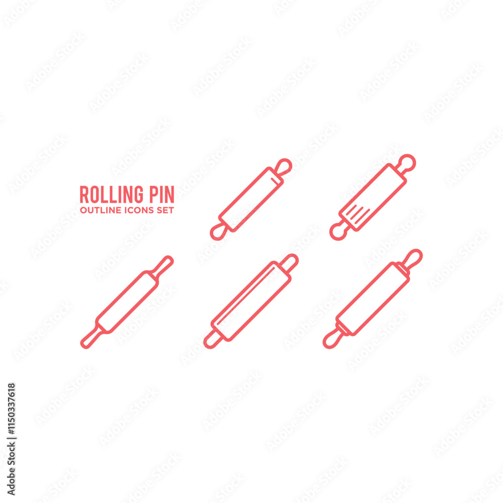 Rolling pin icons set vector logo template design illustration. Rolling pin icons set vector logo template design illustration.