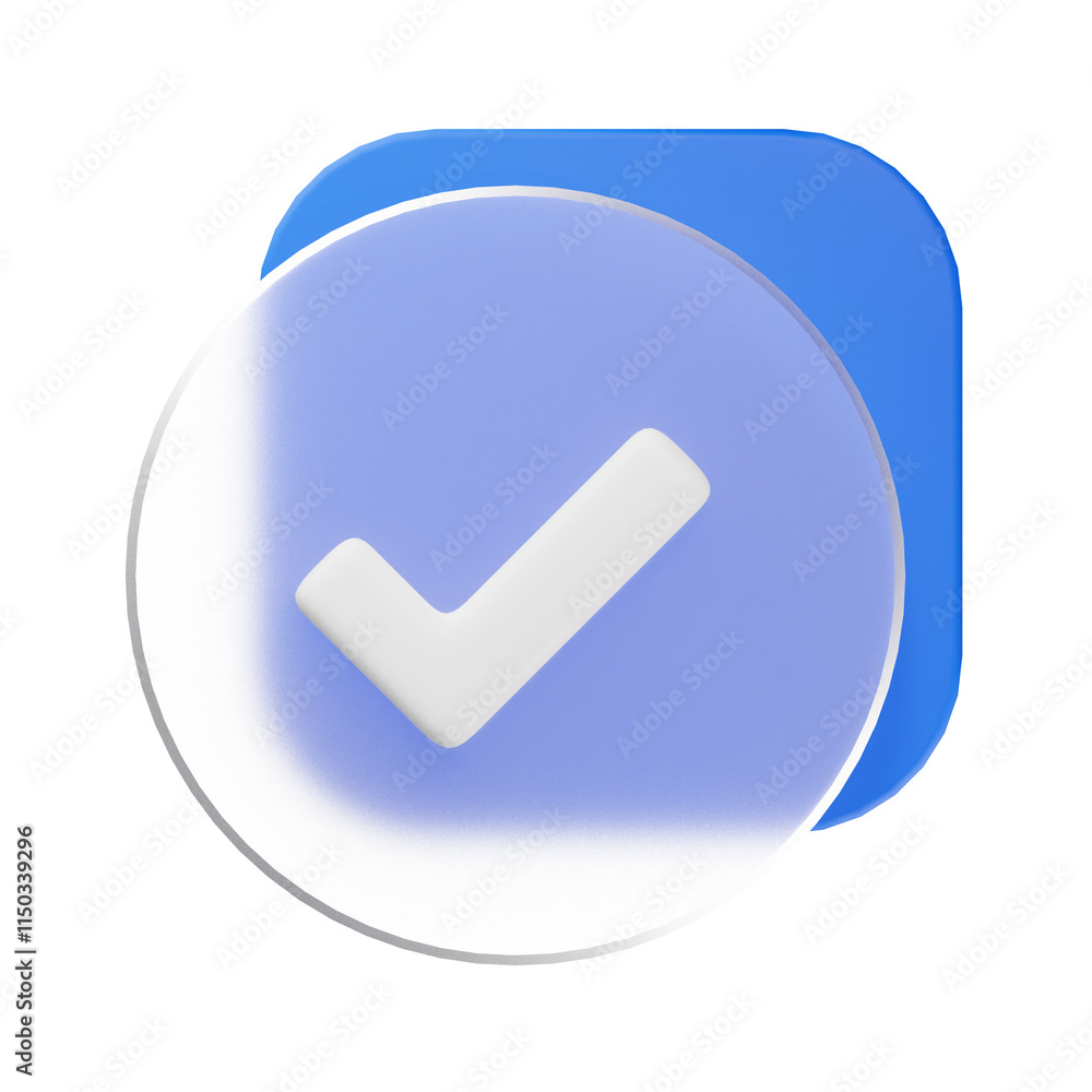 3d verified success approve check tick icon 3d verified success approve check tick icon