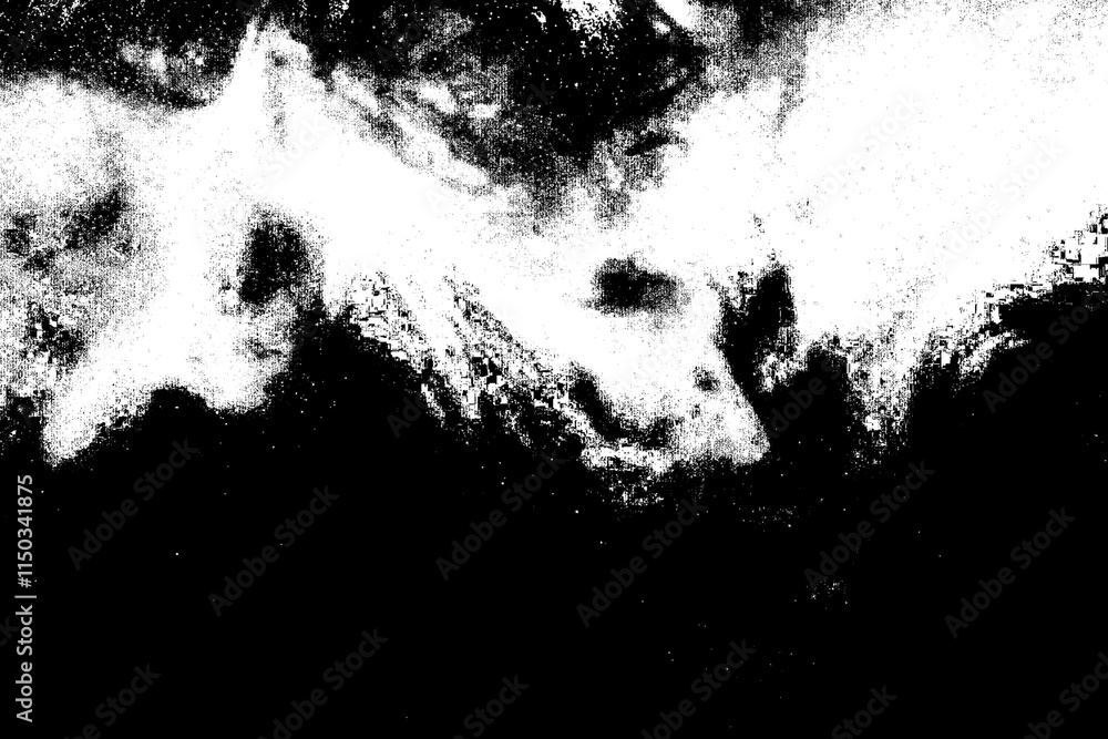 Fototapeta premium Black ink splatters and floral border design