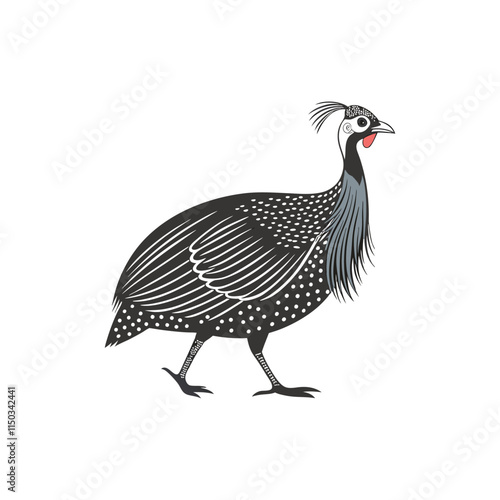 guinea hen vector illustration 