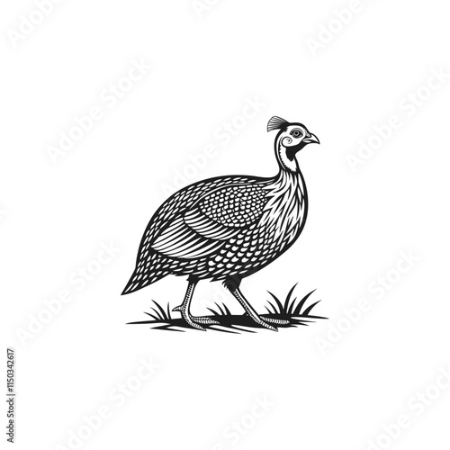 guinea hen vector illustration 