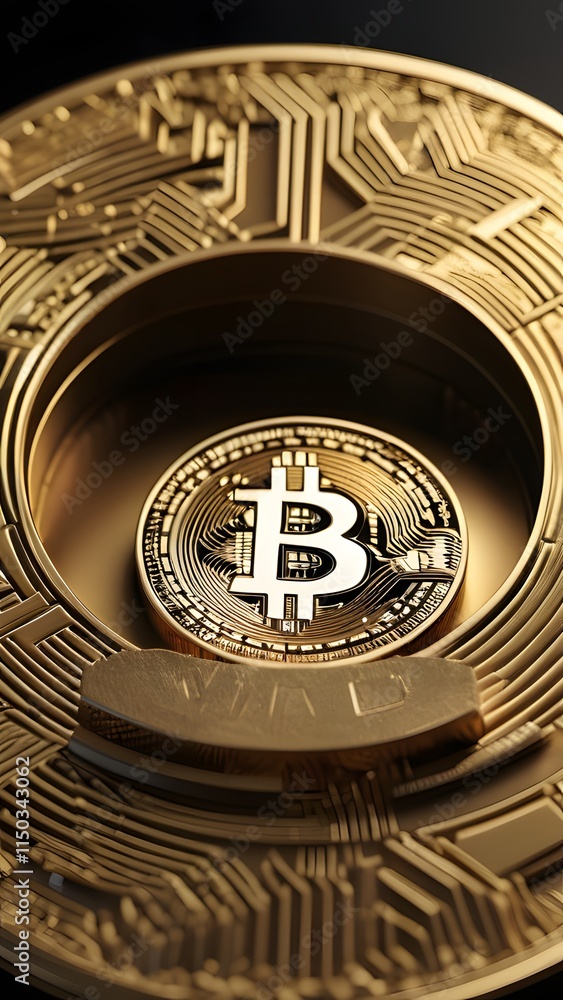 Obraz premium Bitcoin coin with nice background crypto money concept
