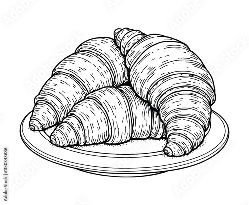 croissants food coloring page for adults