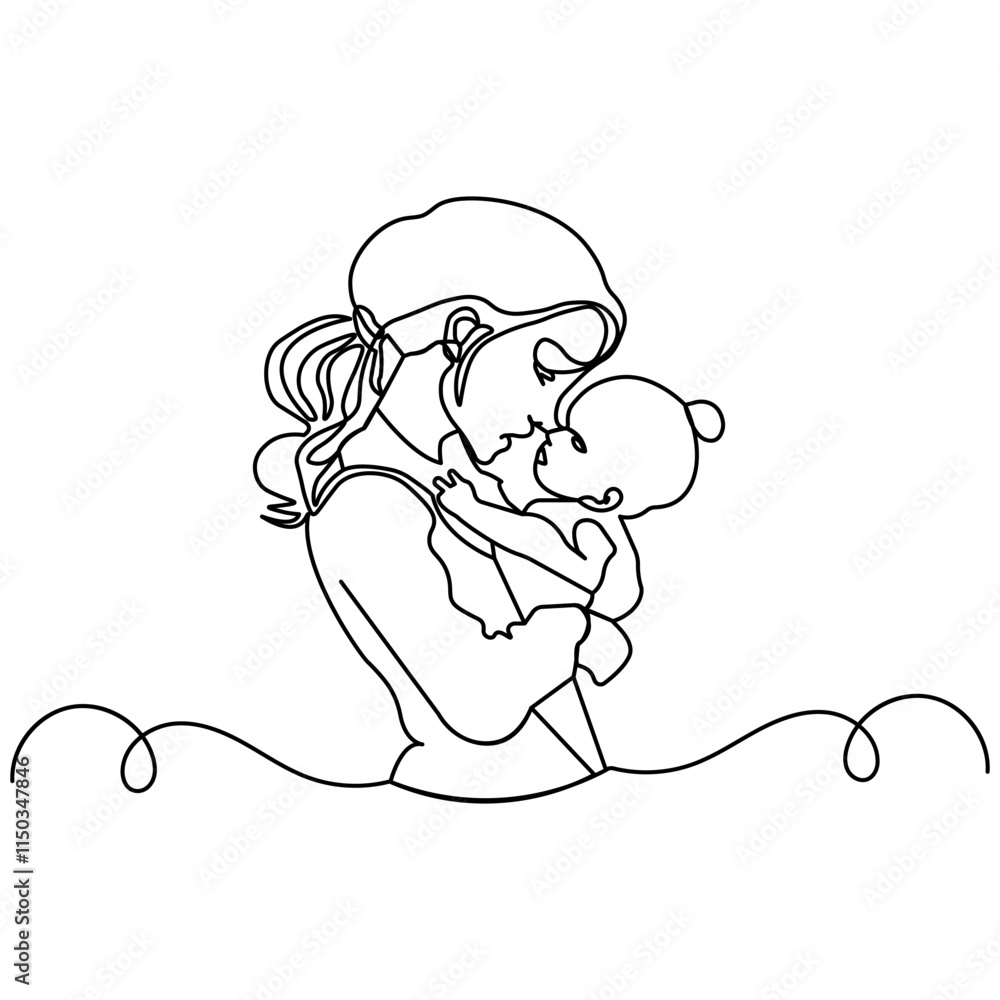 Woman baby label icon happy mother day Woman baby label icon happy mother day