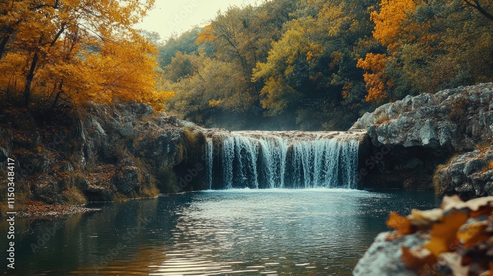 Obraz premium waterfall in autumn