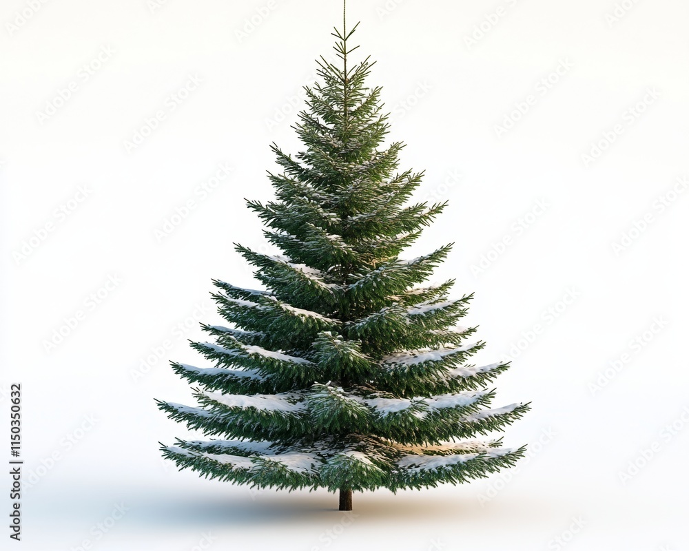 Snow-covered evergreen tree in winter landscape. Snow-covered evergreen tree in winter landscape.
