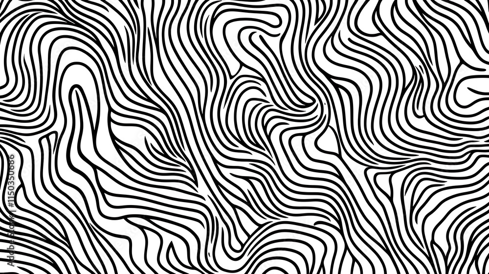 Abstract black and white swirling lines pattern. Abstract black and white swirling lines pattern.