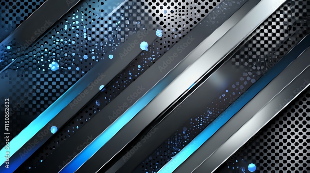 custom made wallpaper toronto digitalA futuristic abstract background with sleek metallic textures, vibrant electric blue streaks and glowing bokeh-like circles