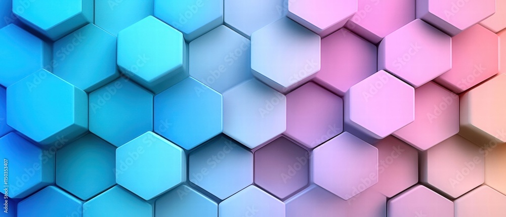 Colorful hexagon pattern with smooth gradient background. Colorful hexagon pattern with smooth gradient background.