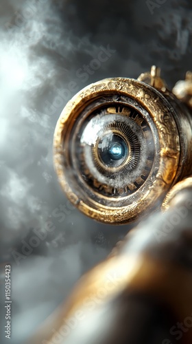 A close up of a telescope with smoke coming out of it