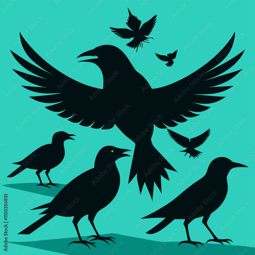 Fototapeta premium silhouettes of birds