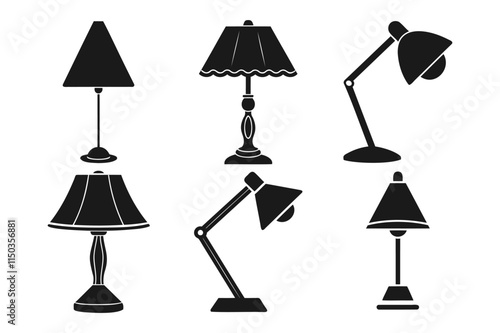 Vector Illustration of Different Table Lamps