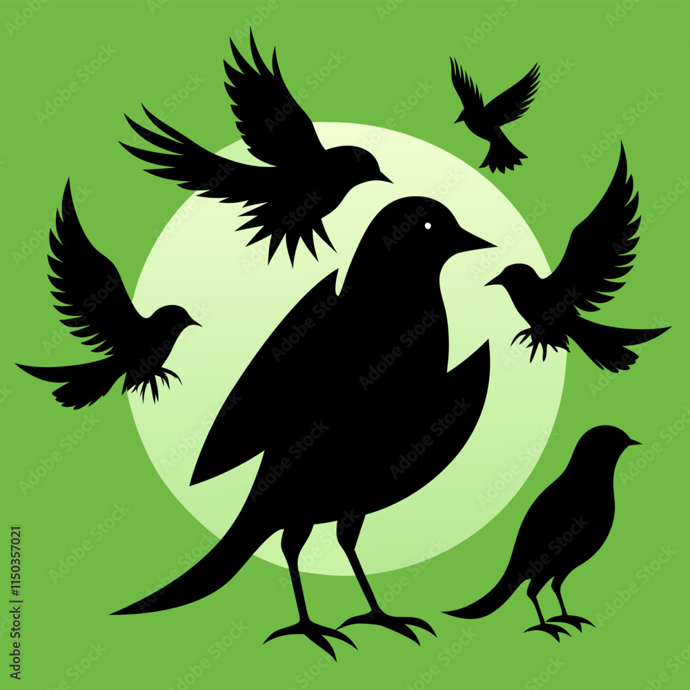 silhouettes of birds silhouettes of birds