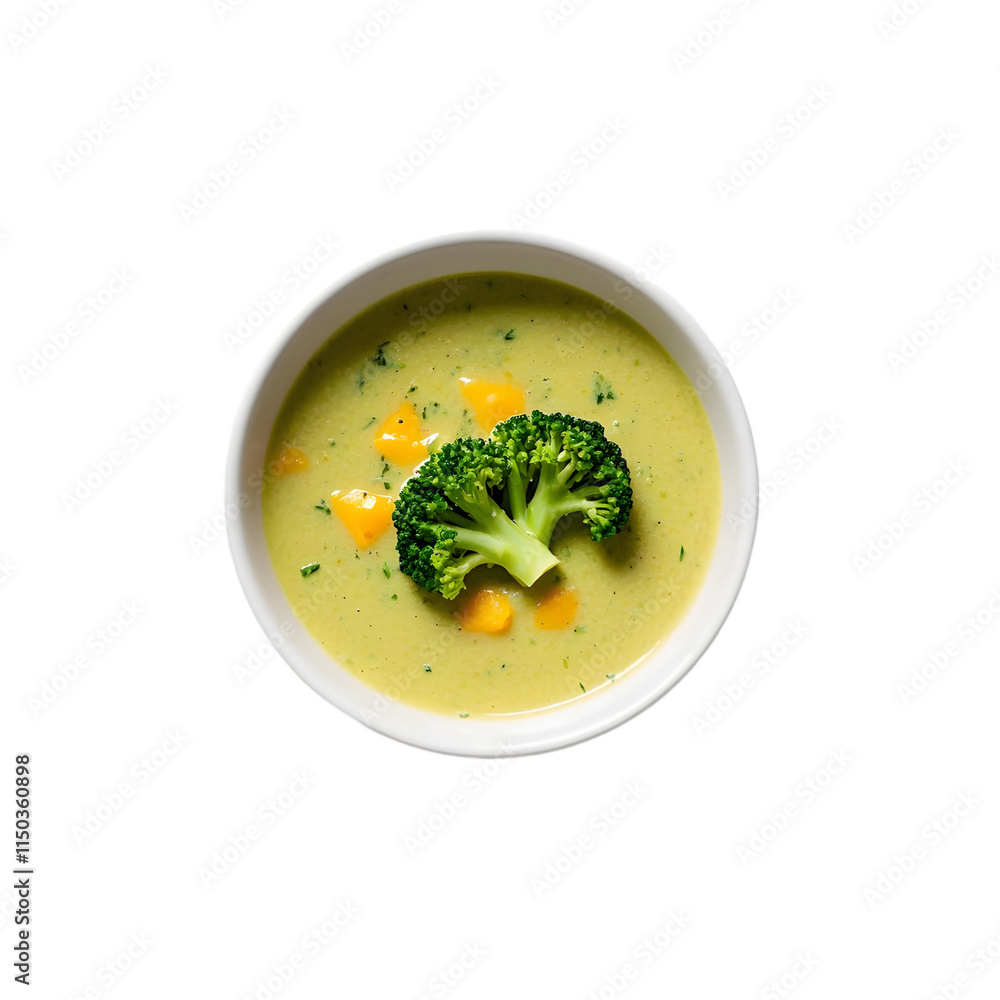 Broccoli and Cheddar Soup on transparent background Broccoli and Cheddar Soup on transparent background