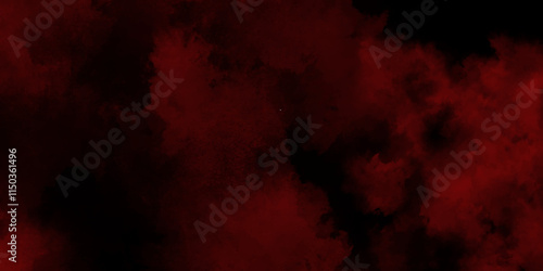 Abstract bloody grunge overlays fog isolated on black background. Scary Red and black horror red grunge texture and old wall texture effect powder color explosion background. Dark red slate background