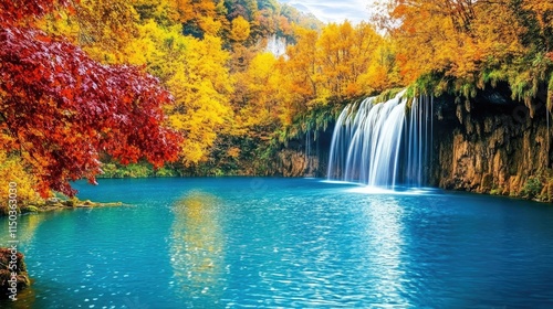 waterfall in autumn