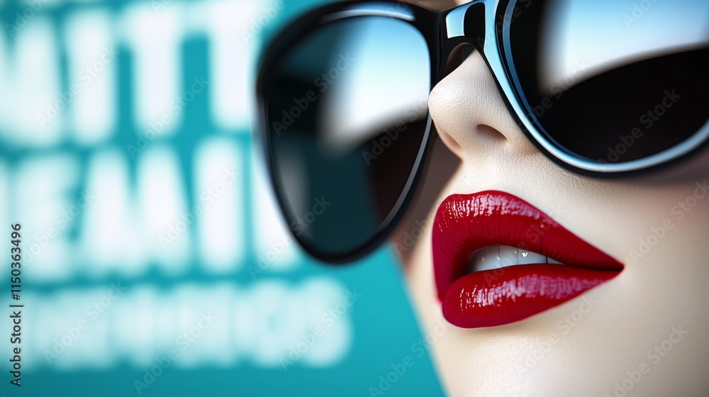 custom made wallpaper toronto digital A close up of a woman's face wearing sunglasses