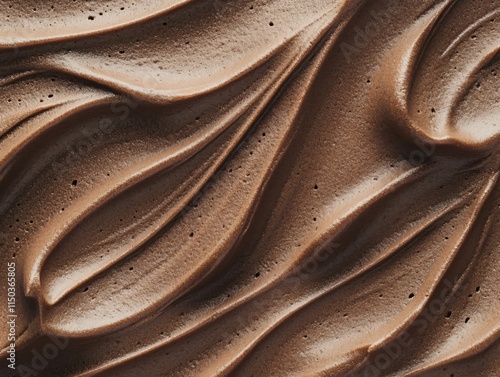 Smooth and Creamy Chocolate Spread Texture with Rich Swirls and Delicate Shadows