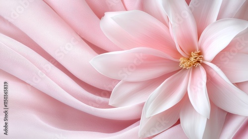 A close up of a pink flower on a pink background