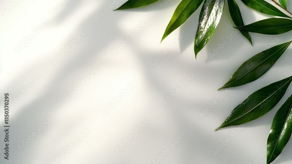 Fototapeta premium green leaves on a white background