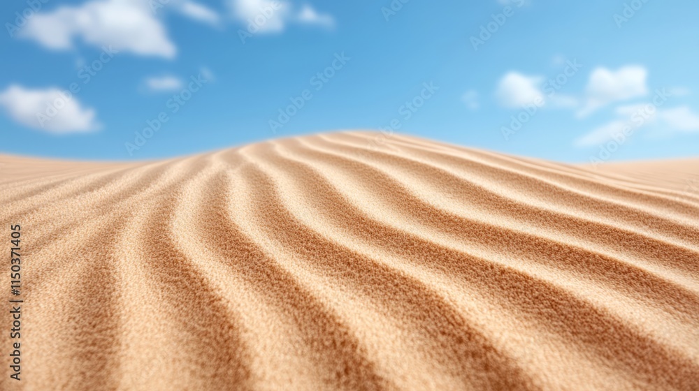 Naklejka premium A sand dune with a blue sky in the background