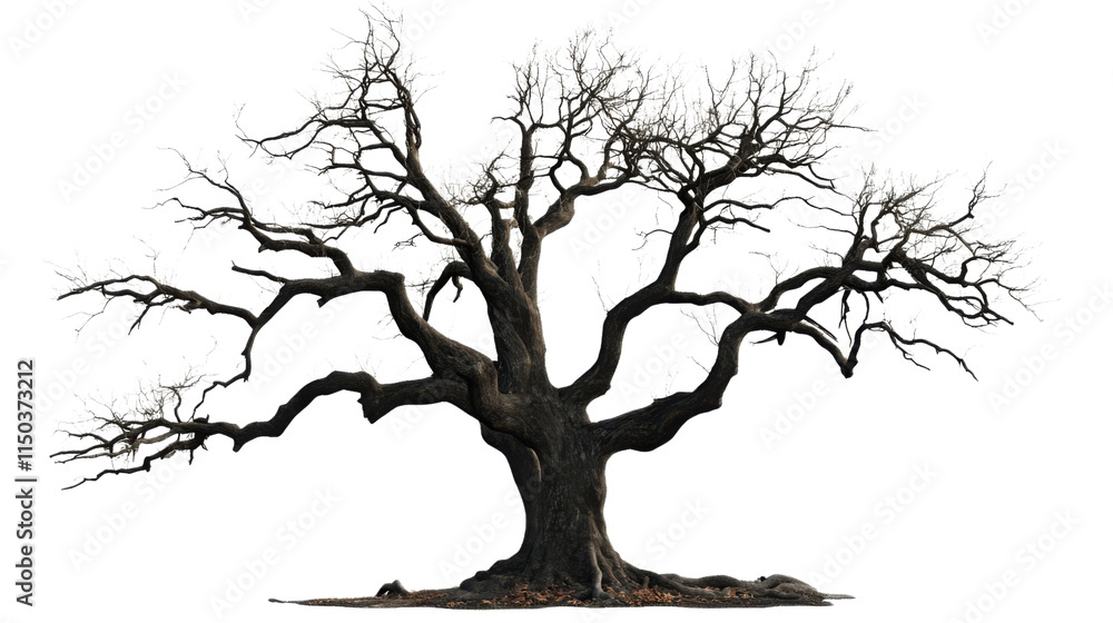 Fototapeta premium Tree without leaves, transparent background