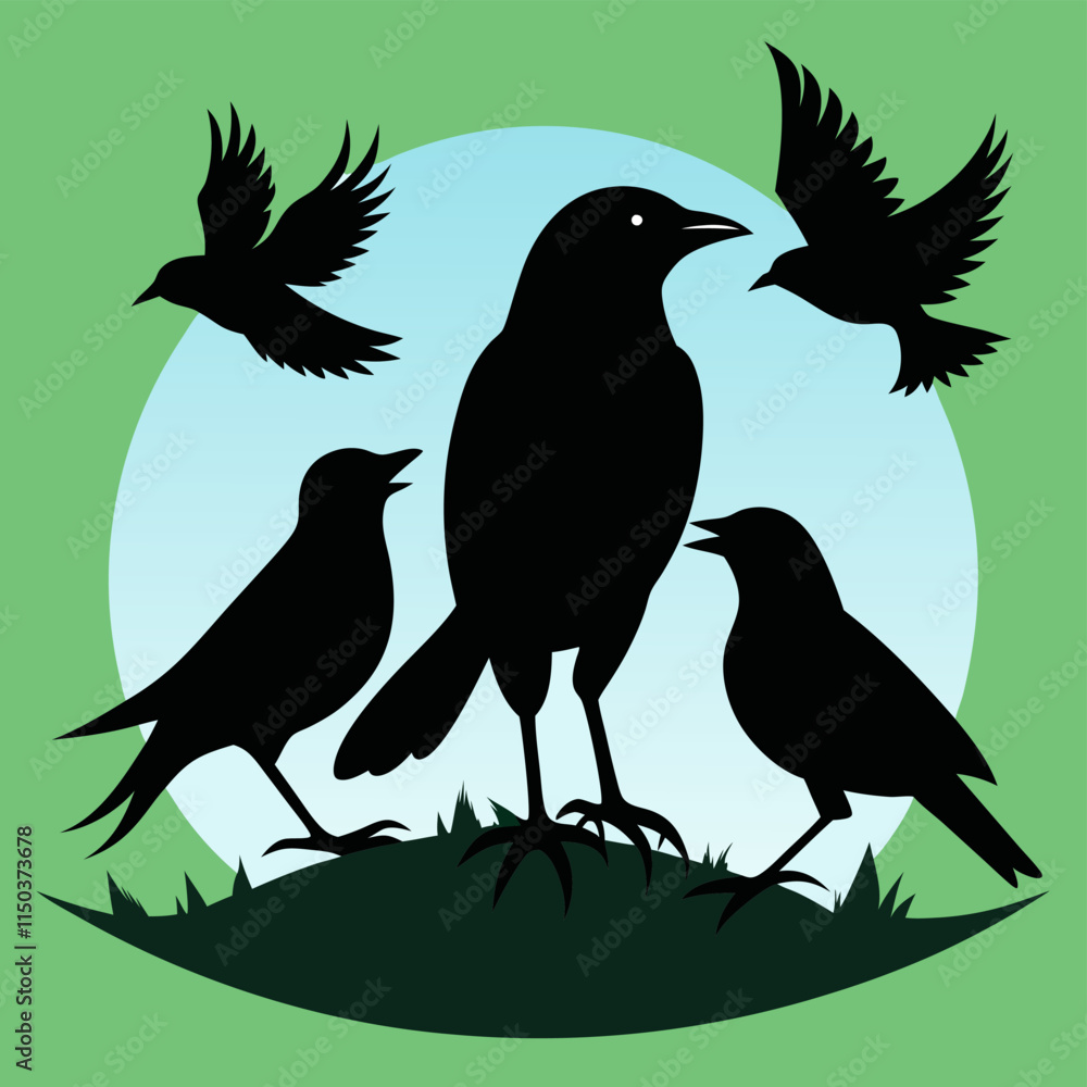 Fototapeta premium silhouettes of birds