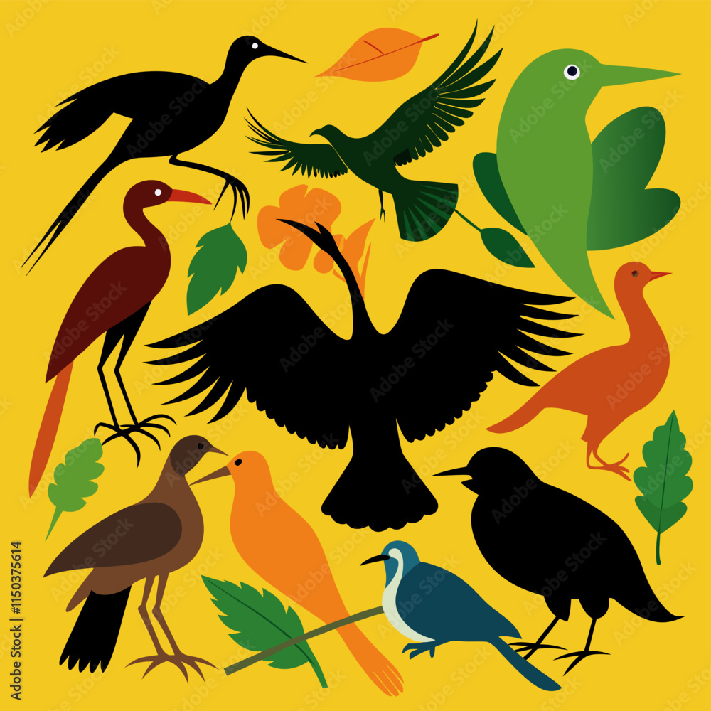 Obraz premium silhouettes of birds