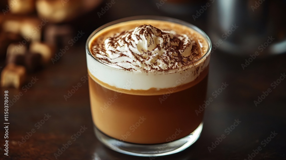 Creamy Coffee Beverage Topped with Whipped Cream and Chocolate Shavings Creamy Coffee Beverage Topped with Whipped Cream and Chocolate Shavings