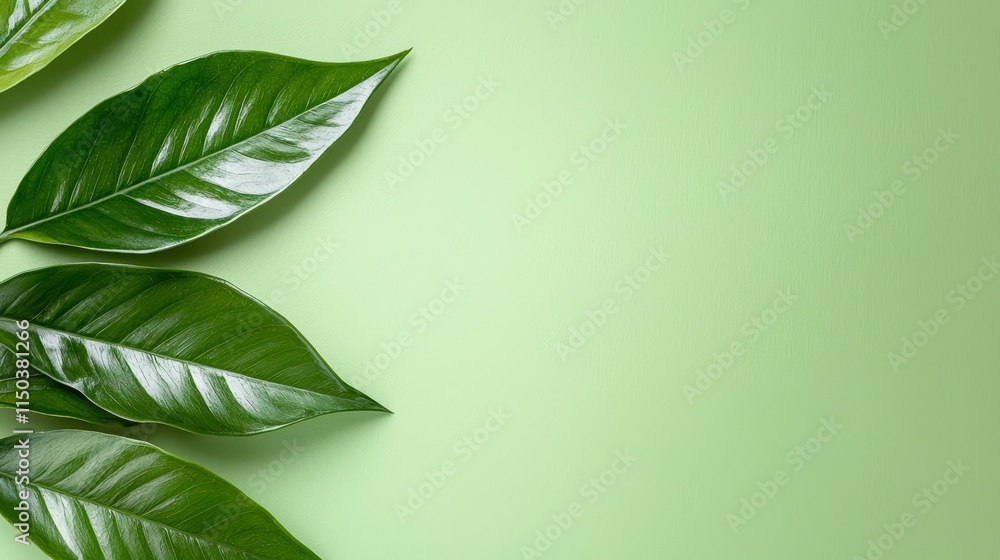 Fototapeta premium green leaves on a green background